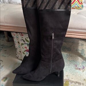 Nina Black Suede Boots